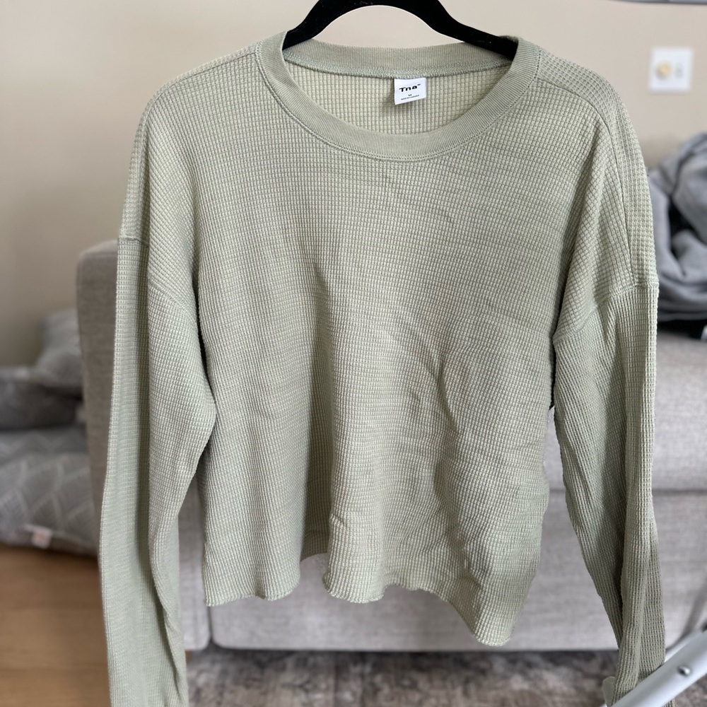 Aritzia Sage Green Long Sleeve Top